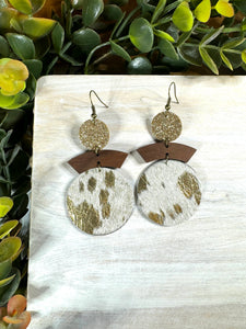 Gold cowhide Earrings