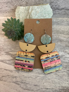 Serape cork earrings.