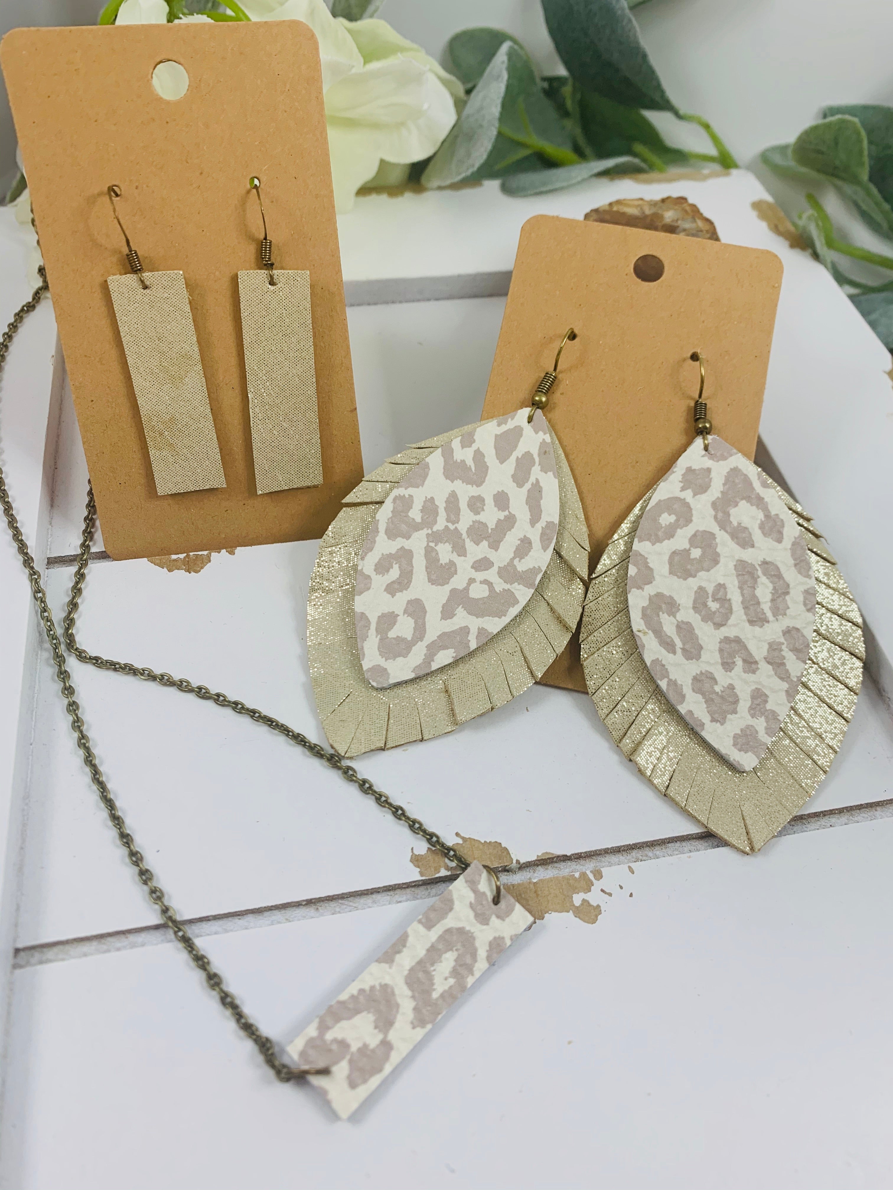 Nude Leopard print  earrings