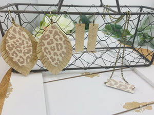 Nude Leopard print  earrings